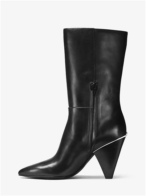 michael michael kors lizzy leather mid calf boot|Leather & Suede Boots & Ankle Boots .